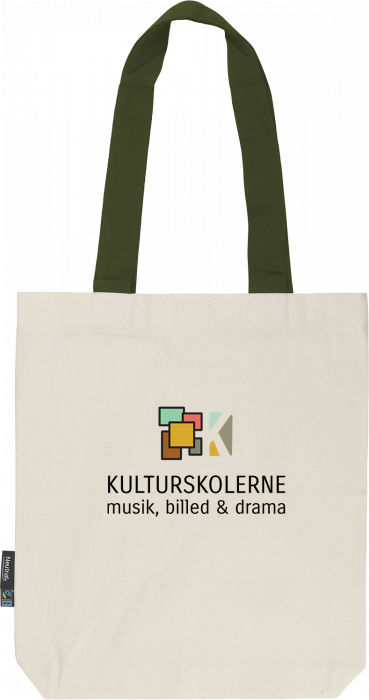 Neutral - Organic Tote Bag With Contrast Handles - Nature & military